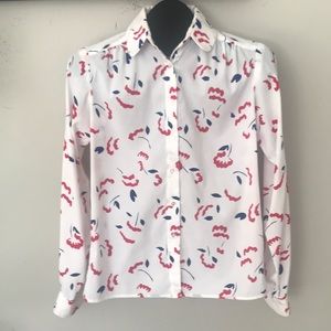 1980s Floral Blouse